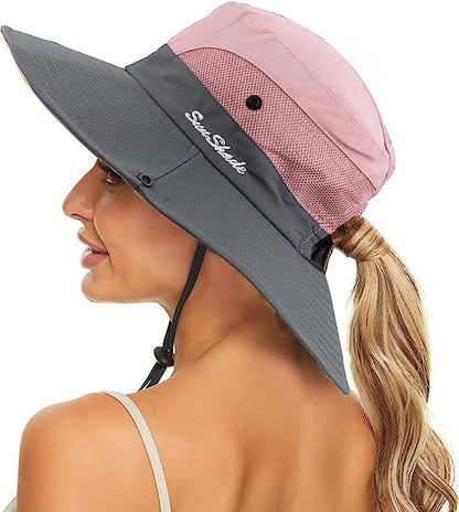 Womens Two-Toned UV Protection Sun Hat