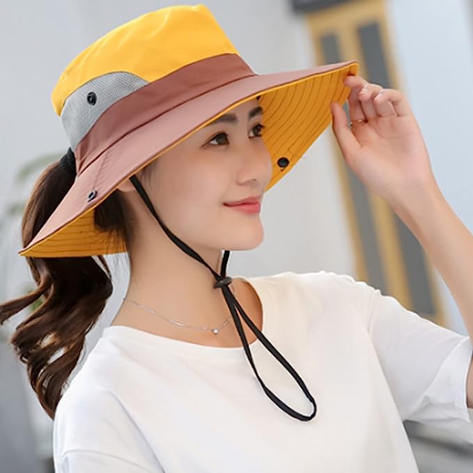 Womens Two-Toned UV Protection Sun Hat